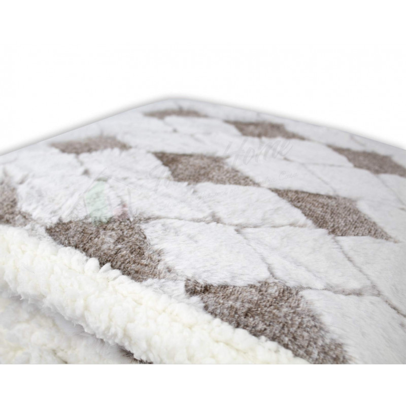 Plaid Coperta Invernale da 510 gr mq in Caldo e Morbido Pile con Retro ad Effetto Agnellato Sherpa Misura 127x152 cm Norge Di