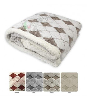Plaid Coperta Invernale da 510 gr mq in Caldo e Morbido Pile con Retro ad Effetto Agnellato Sherpa Misura 127x152 cm Norge Di