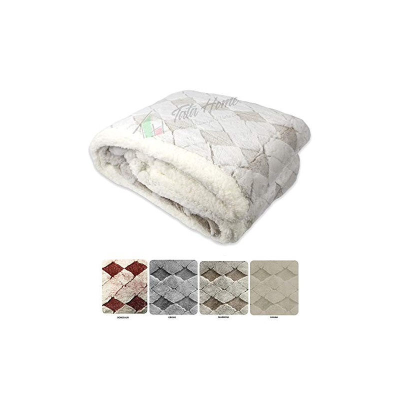 Plaid Coperta Invernale da 510 gr mq in Caldo e Morbido Pile con Retro ad Effetto Agnellato Sherpa Misura 127x152 cm Norge Di