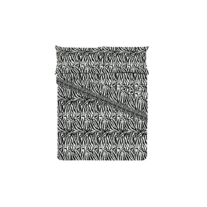 Tata Home Completo Letto Cotone Set Lenzuola Artemis Animalier Misura Letto 2 Piazze Matrimoniale Dis. 2 Zebrato