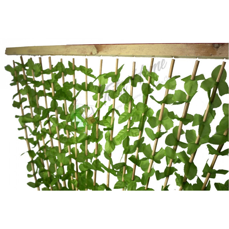 Tenda Antimosche a Foglie e Bamboo per Porta Finestra Moschiera a Pannello Misura 100 x 220 cm Colore Verde e Marrone