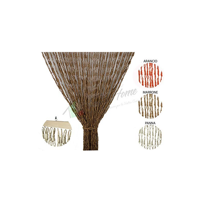 Tenda Antimosche con Catetenelle Intrecciate in Fibra Naturale per Porta Finestra Moschiera a Pannello Misura 140 x 230 cm Co