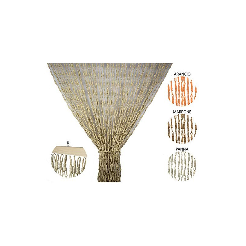 Tenda Antimosche con Catetenelle Intrecciate in Fibra Naturale per Porta Finestra Moschiera a Pannello Misura 140 x 230 cm Co