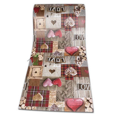 Tappeto Passatoia Cucina Shabby Antimacchia Antiscivolo in PVC Flessibile e Resistente Made in Italy Larghezza 52 cm Lunghezz