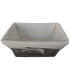 Tata Home Cesto Portaoggetti Salviette con Fodera Cestino Porta Pane o Frutta in Vimini Dimensioni 40x30x16 cm Colore Grigio