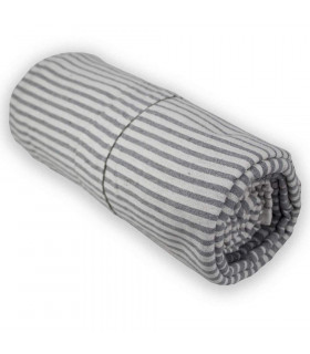 Tata Home Telo Arredo Copritutto Multiuso Copridivano a Righe Copriletto Matrimoniale 255x255 cm Creta Dis. 1 Grigio