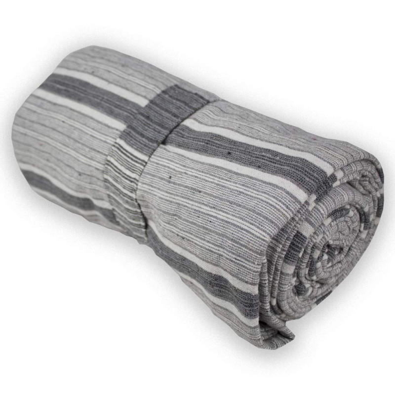 Tata Home Telo Arredo Copritutto Multiuso Copridivano Rigato Copriletto Matrimoniale 255x255 cm Creta Dis. 2 Grigio