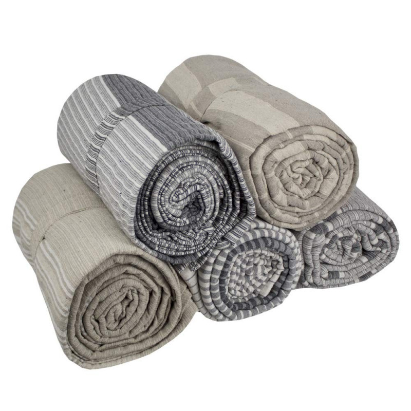 Tata Home Telo Copritutto Cotone Arredo Multiuso Copridivano Copriletto Matrimoniale 255x255 cm Creta Dis. 3 Grigio