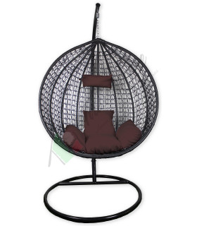 Tata Home Poltrona Sospesa Sedia a Dondolo da Esterno con Cuscino Doppio Tipo Medium