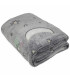 Coperta Plaid da divano che si ILLUMINA AL BUIO 3 misure Mod. Night Fluo Dis. LUNA