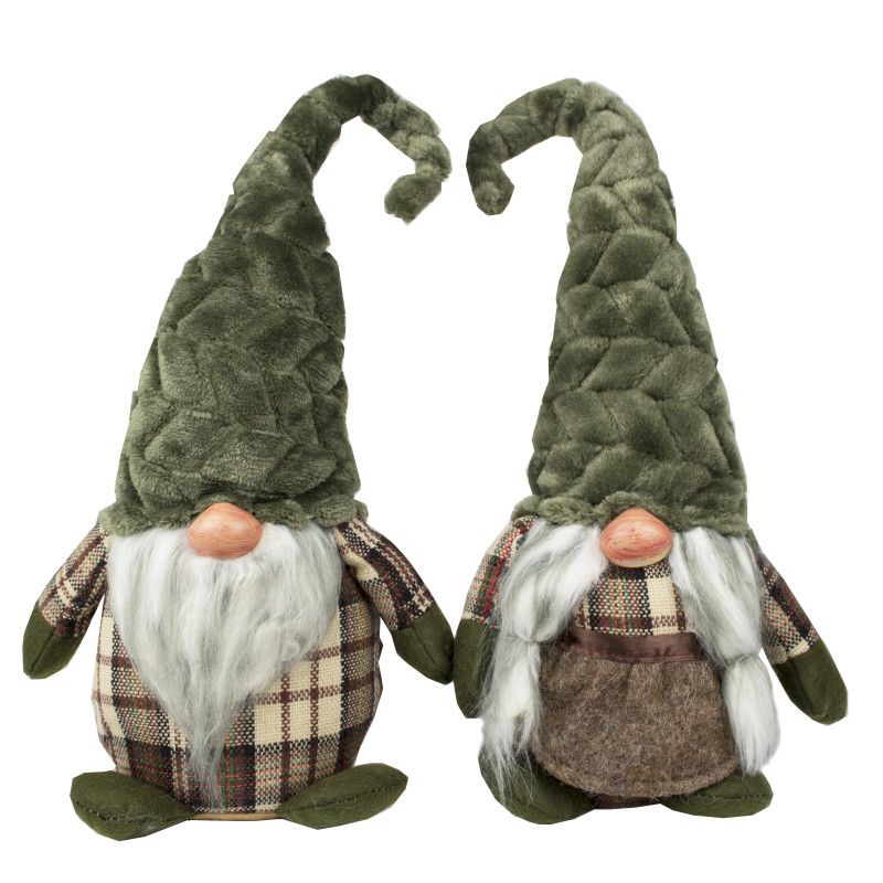 Tata Home Gnomi Elfi Nani Coppia Maschio e Femmina Pupazzi Fermaporta Decorativo Misura Altezza 42 cm Dis. 4