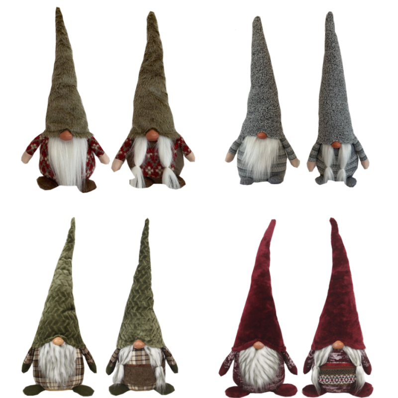 Tata Home Gnomi Elfi Nani Coppia Maschio e Femmina Pupazzi Fermaporta Decorativo Misura Altezza 42 cm Dis. 4