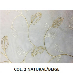 Coppia di Tende Ricamate Cotage da Cucina o Soggiorno con Asola per Bastone Misura 60x240 cm Dis.4