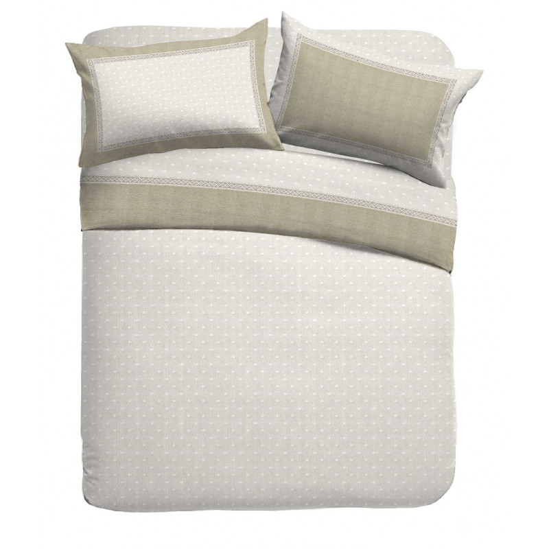 Copripiumino Sacco Piumino e Federa-e Cotone Fantasia Pois MOD. Charmant Dis.10 BEIGE
