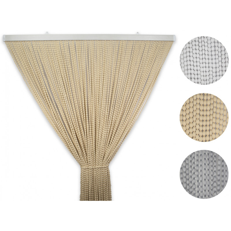 Tenda Antimosche a Foglie e Bamboo per Porta Finestra Moschiera a Pannello Misura 100 x 220 cm Colore Verde e Marrone