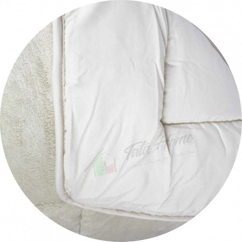 Trapunta Invernale Matrimoniale 260x260 cm Tinta Unita in Tessuto Flannel Effetto Velluto Heidi Colore Tortora