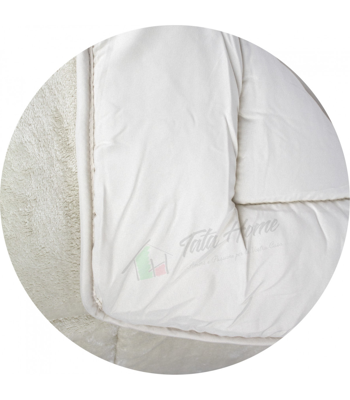 Trapunta Invernale Matrimoniale 260x260 cm Tinta Unita in Tessuto Flannel Effetto Velluto Heidi Colore Tortora