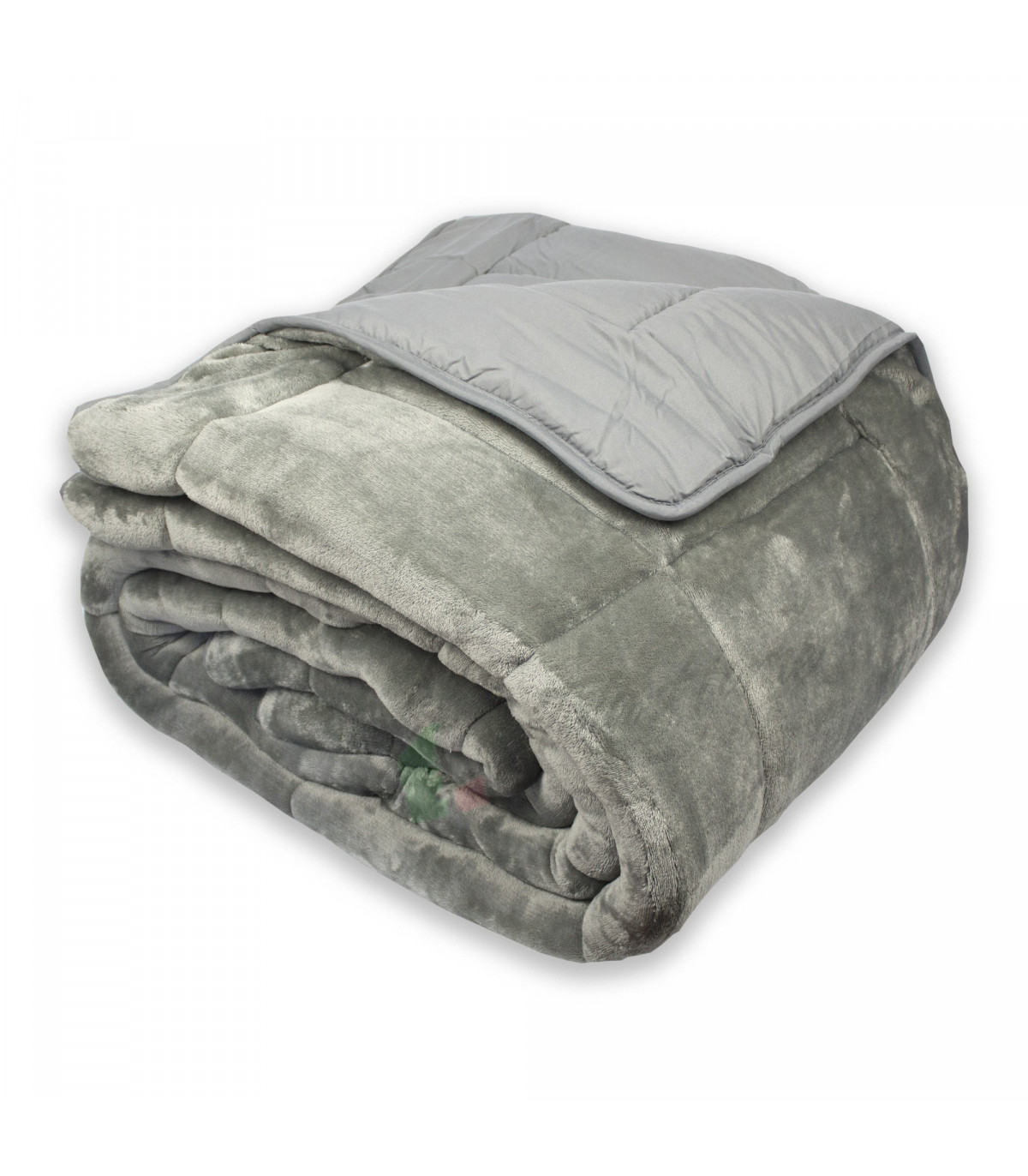 Trapunta Invernale Matrimoniale 260x260 cm Tinta Unita in Tessuto Flannel Effetto Velluto Heidi Colore Tortora