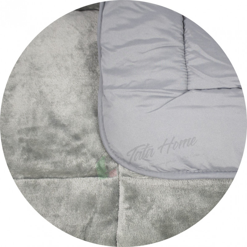 Trapunta Invernale Matrimoniale 260x260 cm Tinta Unita in Tessuto Flannel Effetto Velluto Heidi Colore Tortora