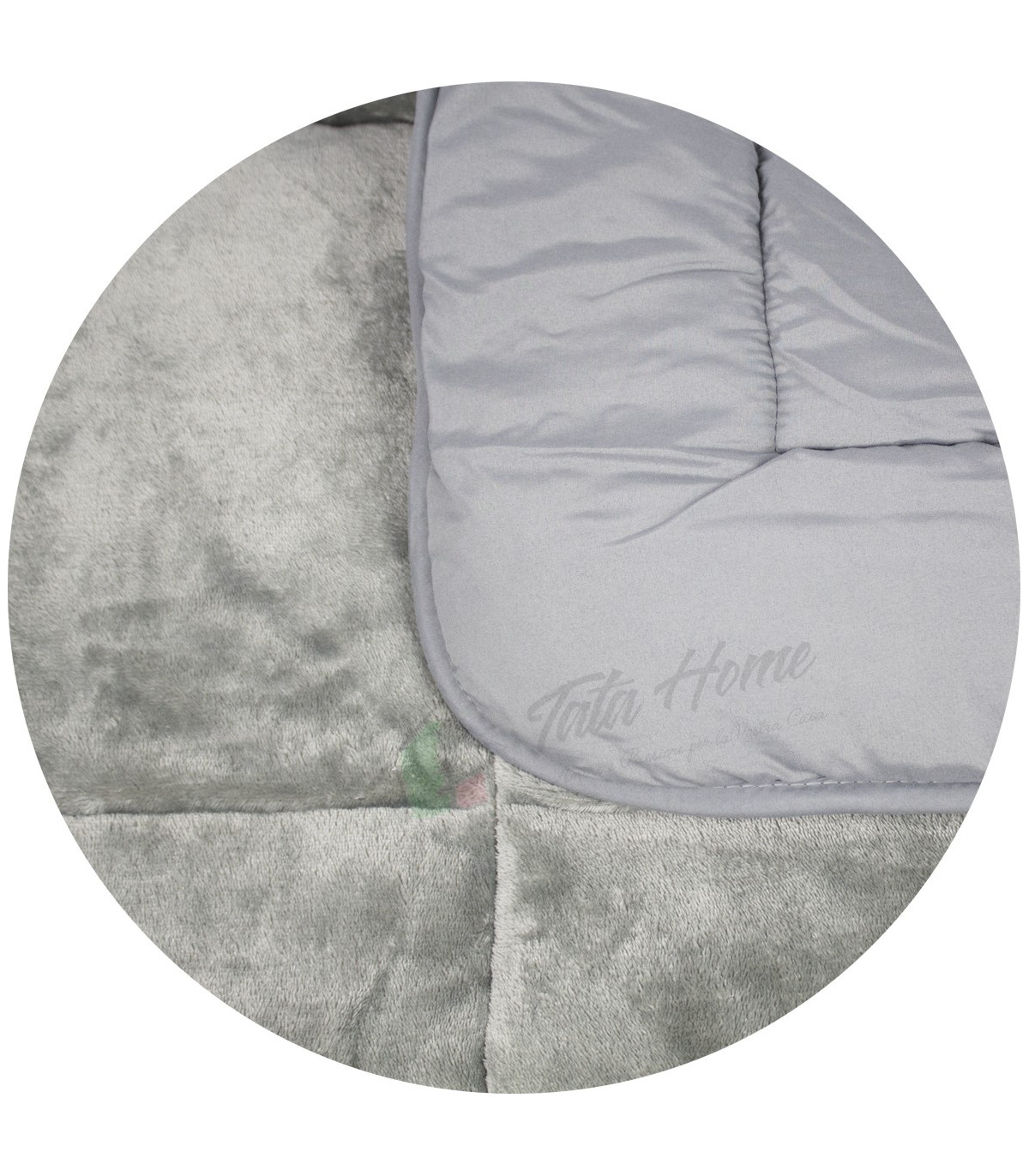 Trapunta Invernale Matrimoniale 260x260 cm Tinta Unita in Tessuto Flannel Effetto Velluto Heidi Colore Tortora