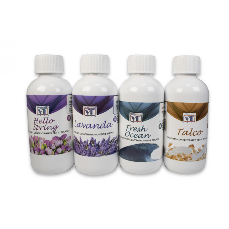 Profumo Concentrato per Bucato Lavatrice Profuma Biancheria Lunga Durata 250 ml- 4 PROFUMI