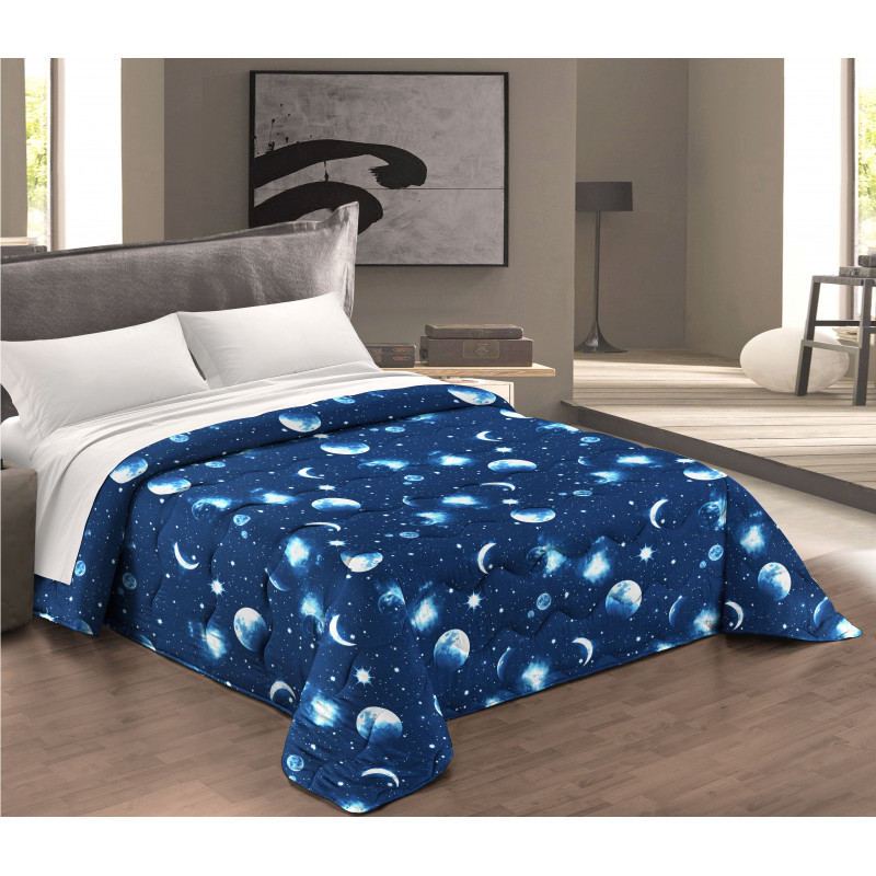 STELLATO Trapunta Invernale 300 gr/mq Fantasia Universo Pianeti Made in Italy