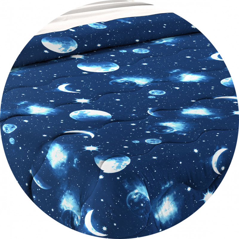 STELLATO Trapunta Invernale 300 gr/mq Fantasia Universo Pianeti Made in Italy