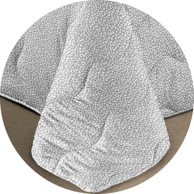 Trapunta Invernale Imbottita 300 gr/mq Fantasia Elegante Maculata Made in Italy MOD. Borbon Grigio