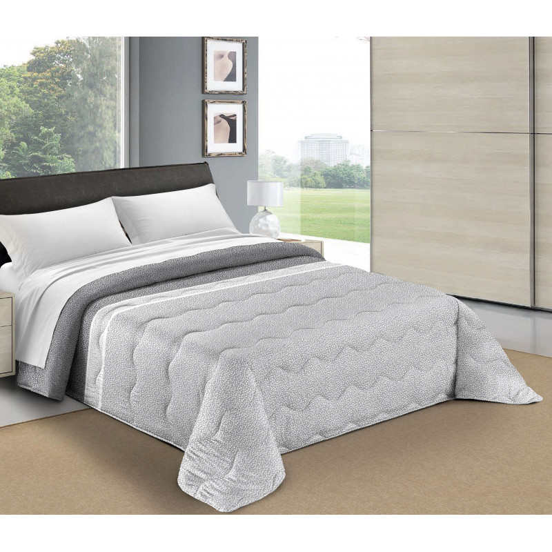 Trapunta Invernale Imbottita 300 gr/mq Fantasia Elegante Maculata Made in Italy MOD. Borbon Grigio