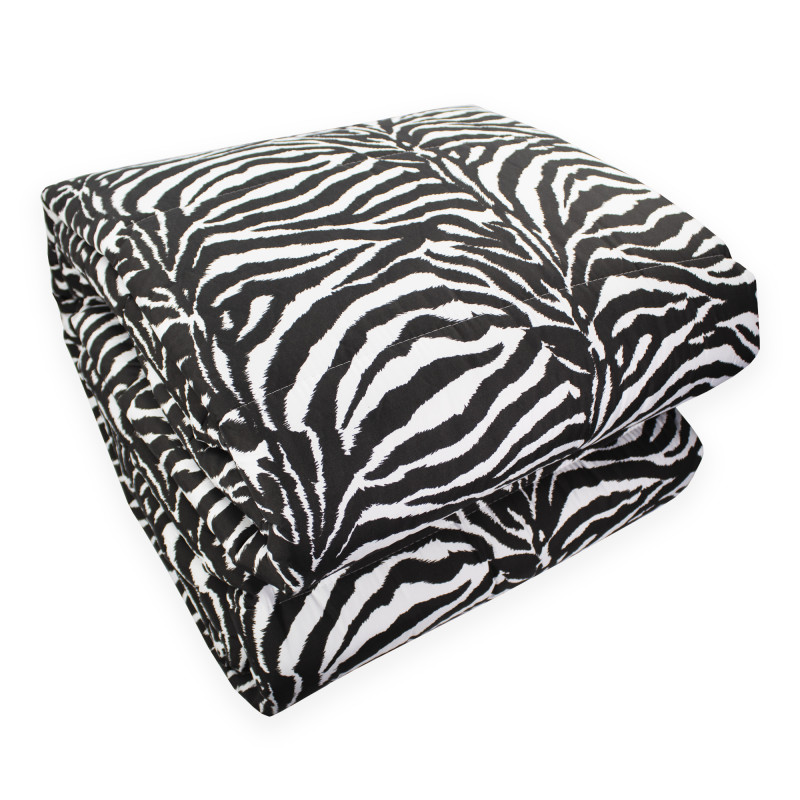 Trapunta Invernale Imbottita 300 gr/mq Fantasia Animalier Made in Italy MOD. Zebrato Bianco e Nero
