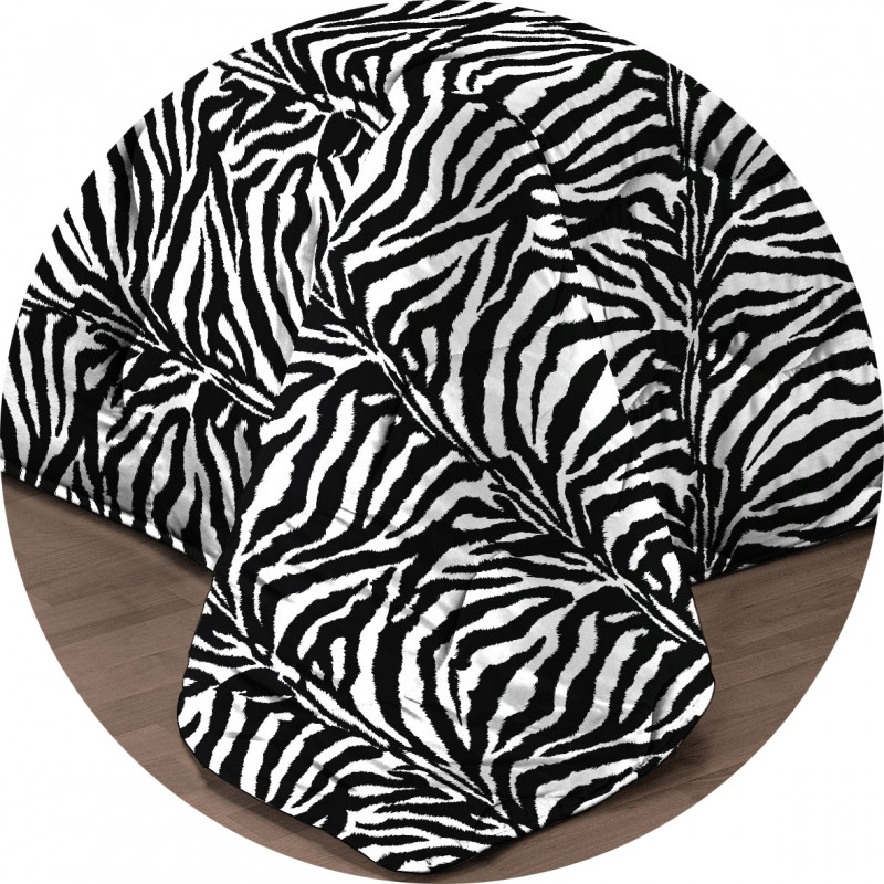 Trapunta Invernale Imbottita 300 gr/mq Fantasia Animalier Made in Italy MOD. Zebrato Bianco e Nero
