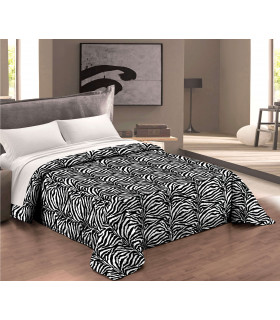 Trapunta Invernale Imbottita 300 gr/mq Fantasia Animalier Made in Italy MOD. Zebrato Bianco e Nero