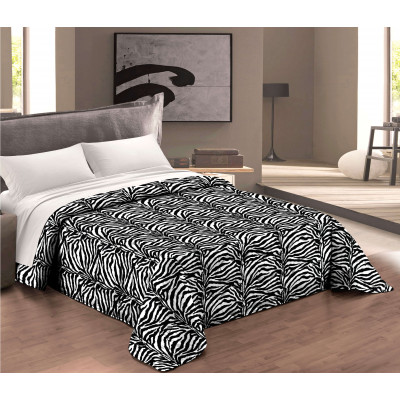 Trapunta Invernale Imbottita 300 gr/mq Fantasia Animalier Made in Italy MOD. Zebrato Bianco e Nero