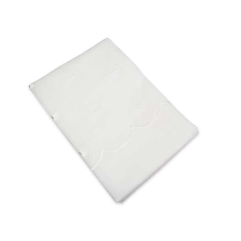 Coppia Tende Bianche Semitrasparenti con Cuoricini Naturale MOD. Jana B2