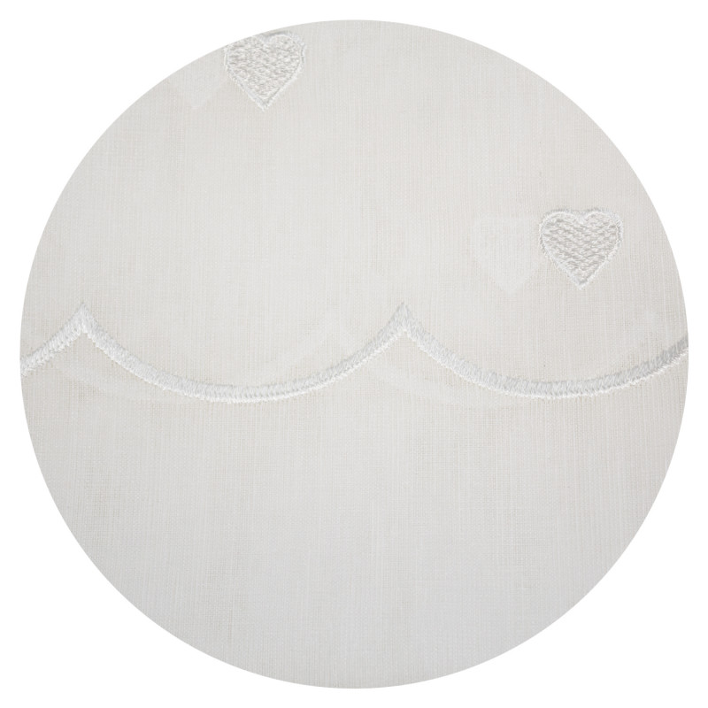Coppia Tende Bianche Semitrasparenti con Cuoricini Naturale MOD. Jana B2