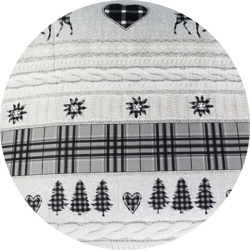 Trapunta Invernale Imbottita 300 gr/mq Fantasia Tirolese Made in Italy MOD. Baita Nero Grigio