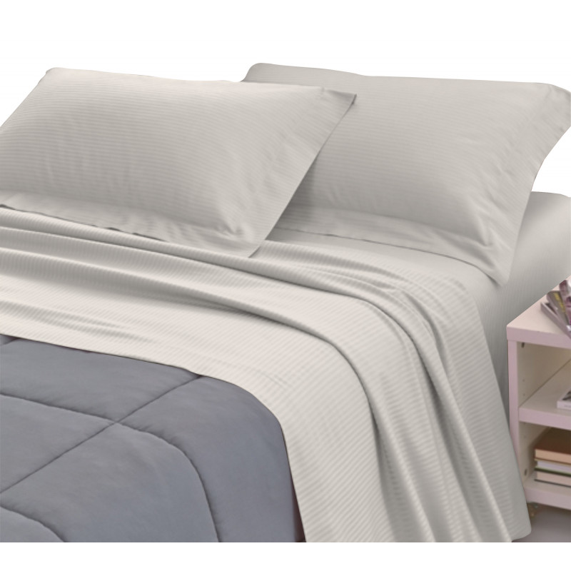 Completo Lenzuola RASO di COTONE Tinta Unita Matrimoniale 10 colori