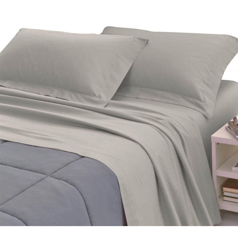 Completo Lenzuola RASO di COTONE Tinta Unita Matrimoniale 10 colori