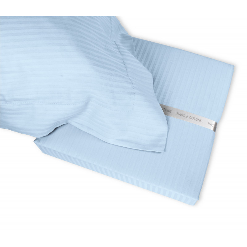 Completo Lenzuola RASO di COTONE Tinta Unita Matrimoniale 10 colori
