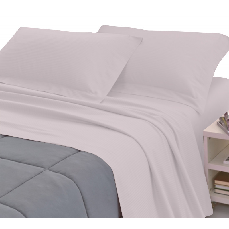 Completo Lenzuola RASO di COTONE Tinta Unita Matrimoniale 10 colori