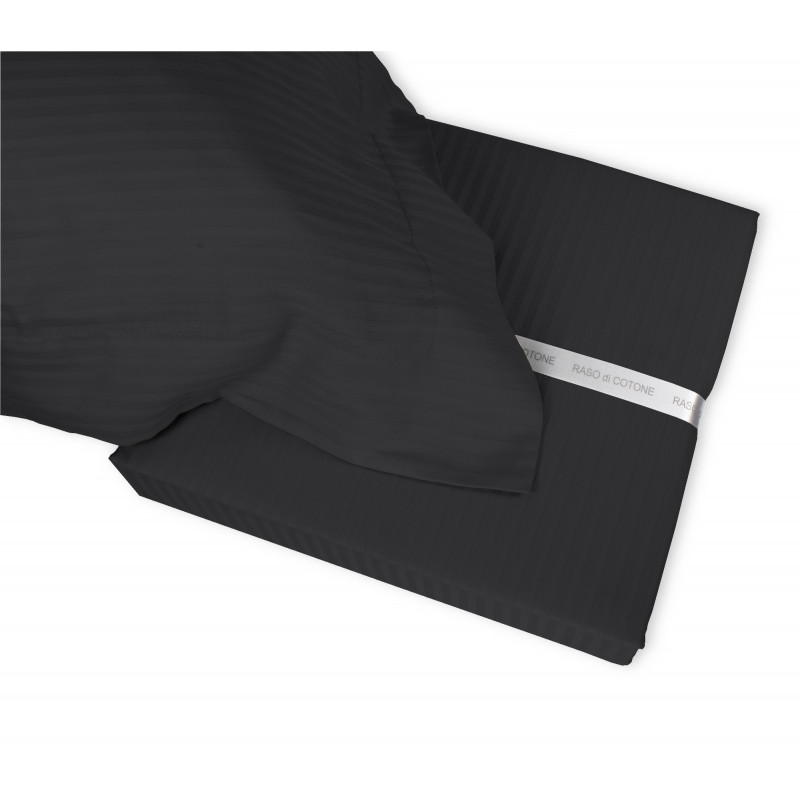 Completo Lenzuola RASO di COTONE Tinta Unita Matrimoniale 10 colori