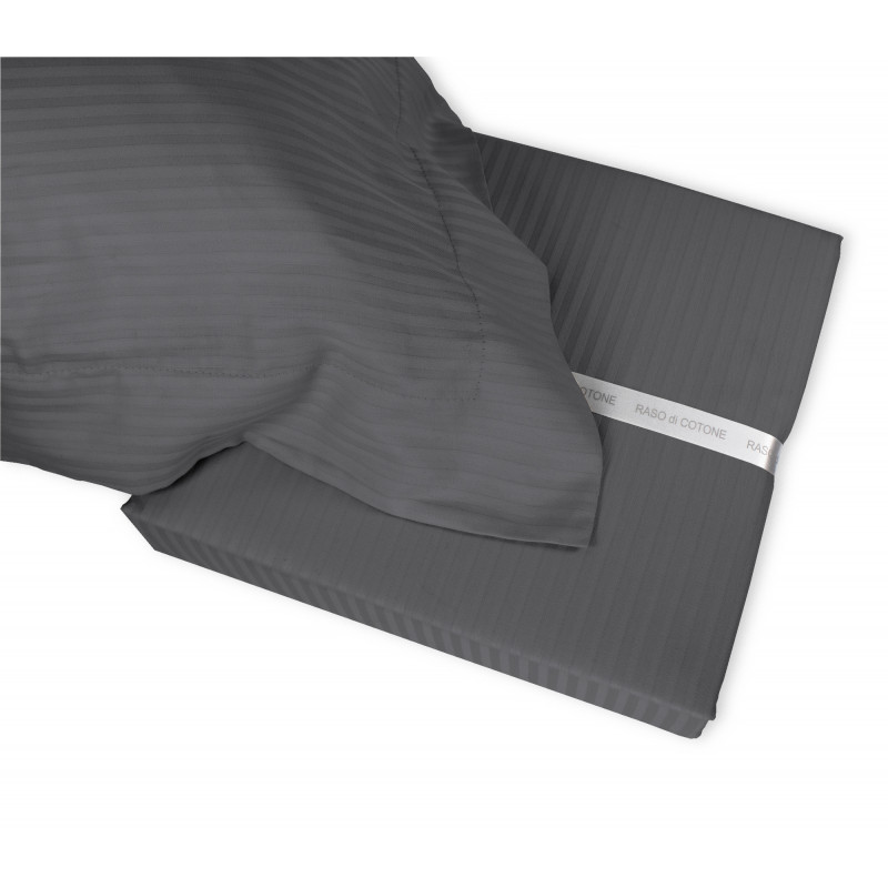 Completo Lenzuola RASO di COTONE Tinta Unita Matrimoniale 10 colori