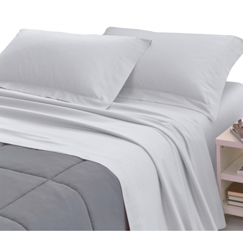 Completo Lenzuola RASO di COTONE Tinta Unita Matrimoniale 10 colori