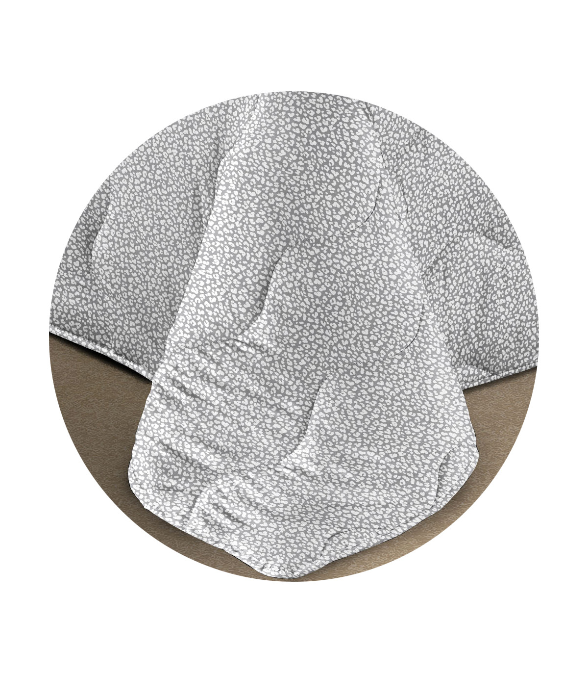 Copriletto Primaverile Estivo da 100 gr/mq Fantasia Elegante Maculata Made in Italy MOD. Borbon Grigio