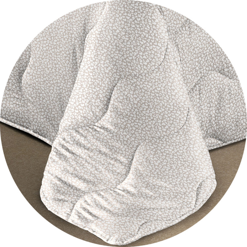 Copriletto Primaverile Estivo da 100 gr/mq Fantasia Elegante Maculata Made in Italy MOD. Borbon Beige