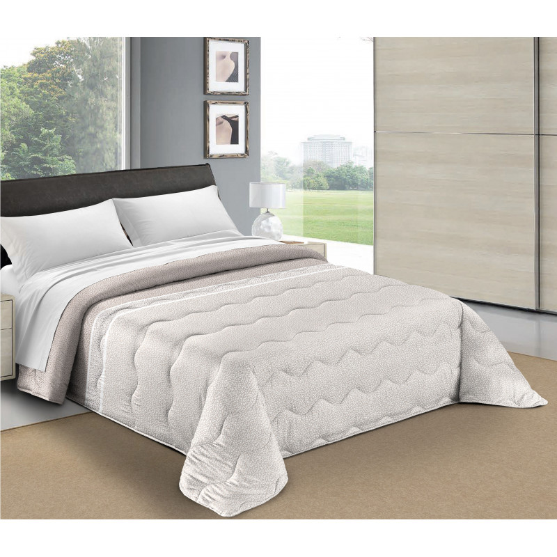 Copriletto Primaverile Estivo da 100 gr/mq Fantasia Elegante Maculata Made in Italy MOD. Borbon Beige