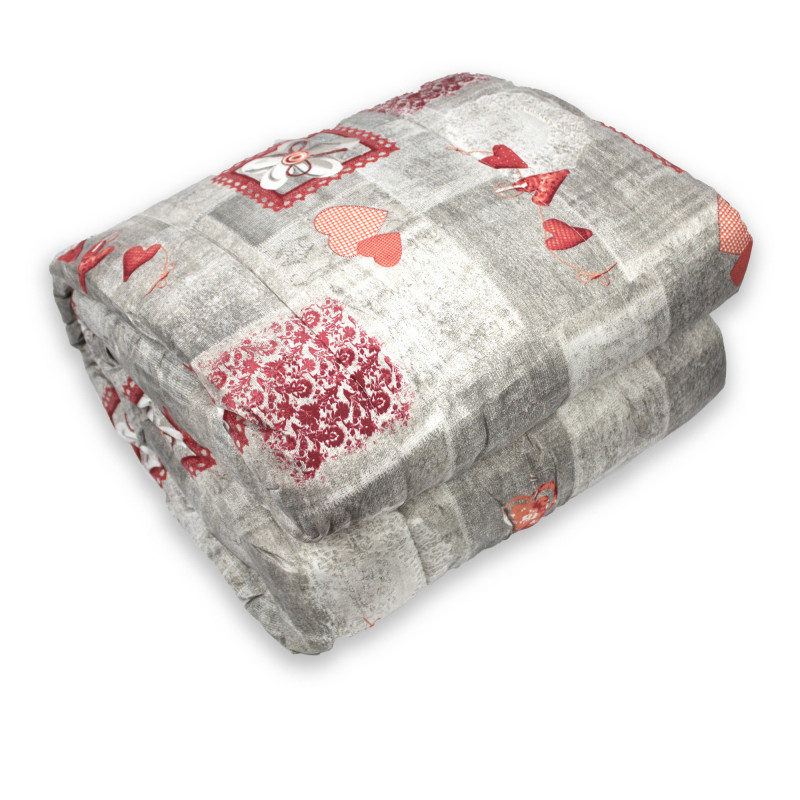 Trapunta Invernale Grigia Shabby Chic in Morbida e Calda Microfibra Audrey Dis.16