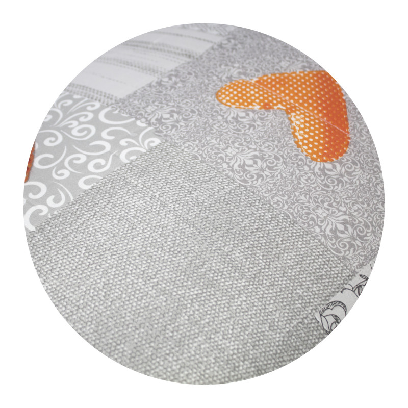 Trapunta Invernale Grigia Shabby Chic in Morbida e Calda Microfibra Audrey Dis. 15 Cuori Arancio