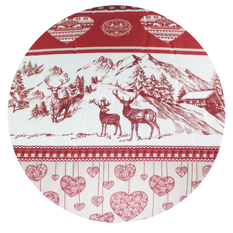 Copriletto Primaverile Estivo da 100 gr/mq Fantasia Tirolese Rosso Made in Italy MOD. Alpin