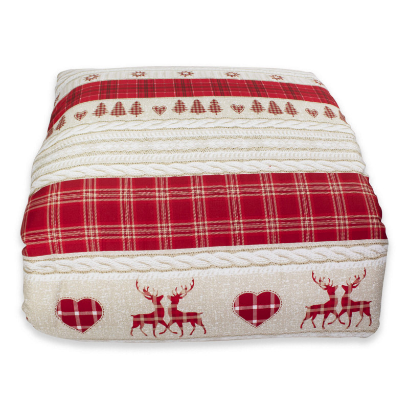 Copriletto Primaverile Estivo da 100 gr/mq Fantasia Scozzese Made in Italy MOD. Baita Bordeaux